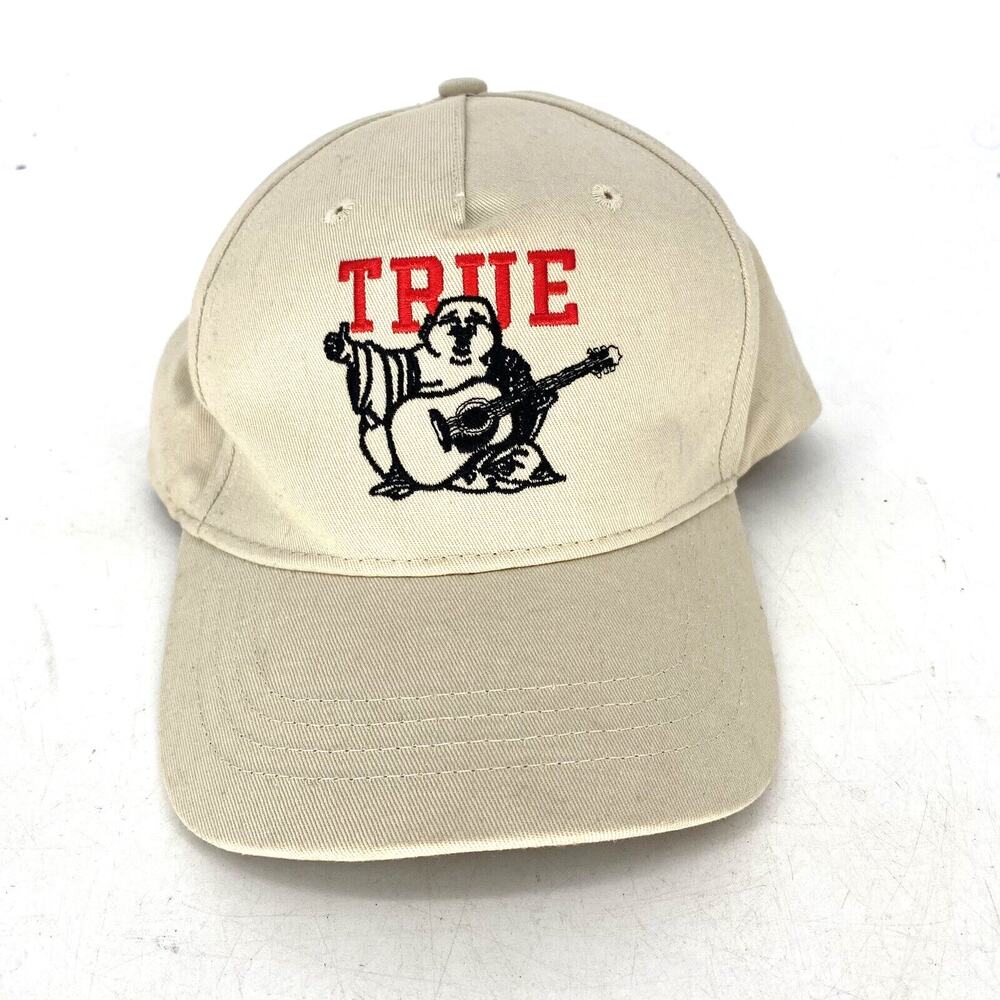 True Religion Buddha Guitar Snapback Hat Khaki Baseball Cap